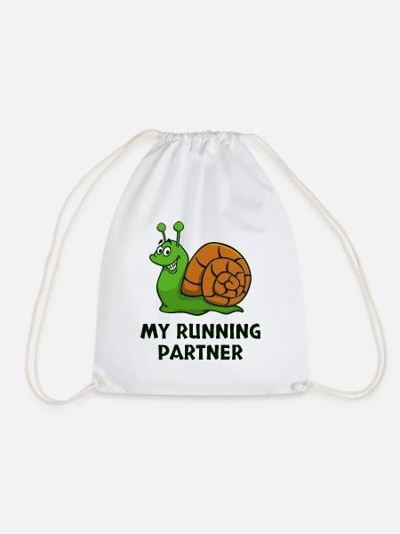 Schneckentempo Partnerlook Langsam Laufen Joggen - Turnbeutel - Weiß
