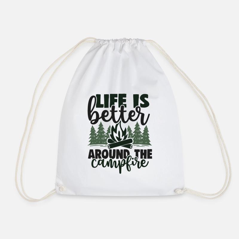 Life is better around the campfire - Turnbeutel - Weiß