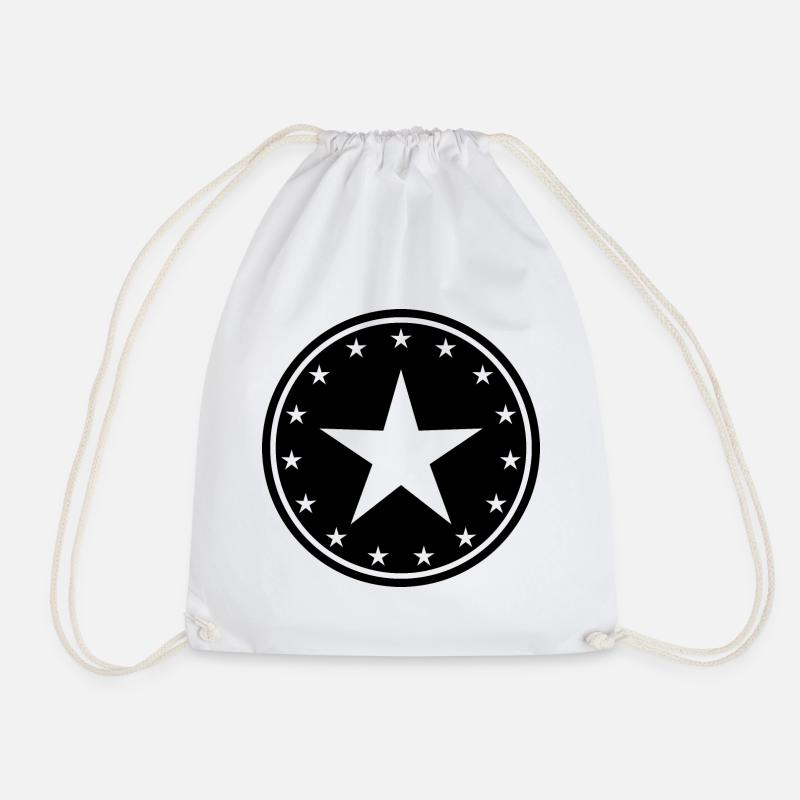 Star logo star star logo circle - Drawstring Bag - white