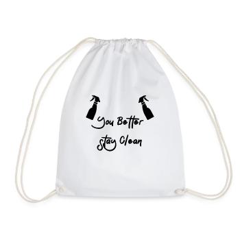 You better stay clean - Drawstring Bag - white - Front