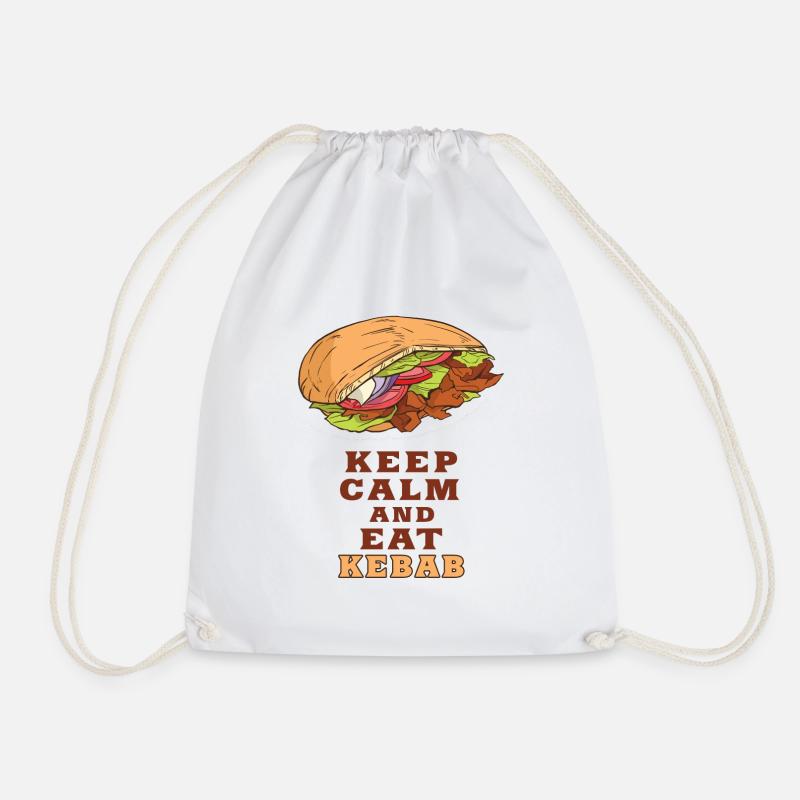 Keep Calm und esse Kebab / Geschenkidee - Turnbeutel - Weiß