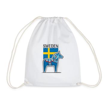 Suède Voyage Souvenir Landmark, drapeau suédois - Sac de sport léger - blanc - Devant