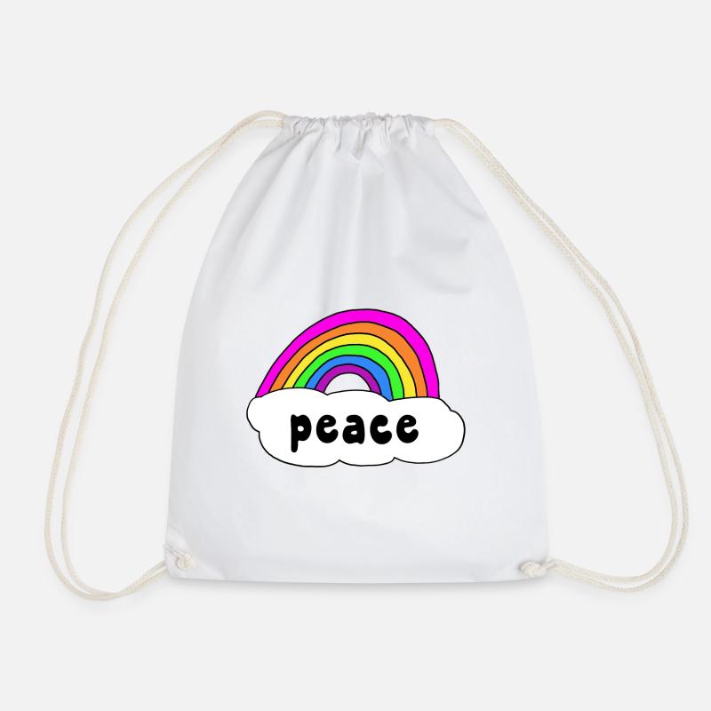 Frieden Peace Regenbogen Wolke - Turnbeutel - Weiß