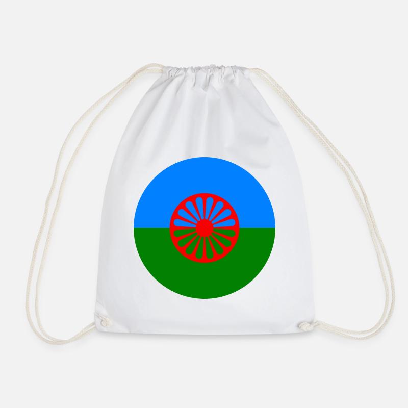 autocollant rond drapeau du peuple roumain idée cadeau - Sac de sport léger - blanc