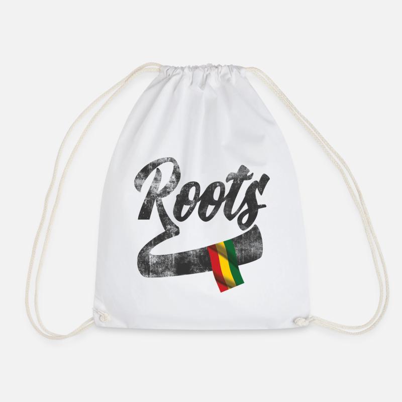 Roots Reggae Design mit farbiger Flagge - Turnbeutel - Weiß