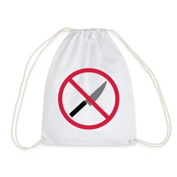 Couteau de signe interdit - Sac de sport léger - blanc - Devant
