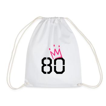 80e anniversaire - 80 couronne - 80 ans - Sac de sport léger - blanc - Devant