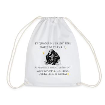 Rage de travail Cadeau humour - Sac de sport léger - blanc - Devant