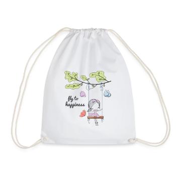 Fly to happiness - Drawstring Bag - white - Front