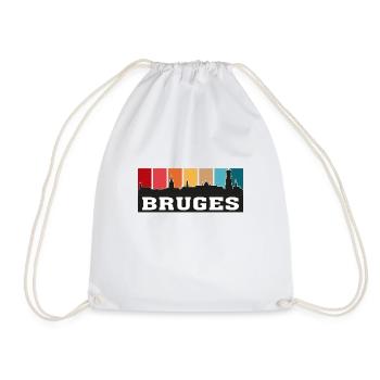Bruges Belgique Voyage Skyline Souvenirs Silhouette - Sac de sport léger - blanc - Devant