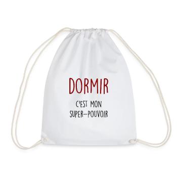 dormir c'est mon super pouvoir - Sac de sport léger - blanc - Devant