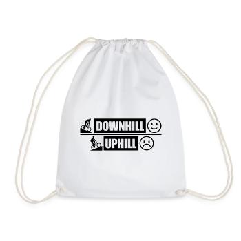 Downhill Uphill Bicycle Bike Gift Sport - Drawstring Bag - white - Front