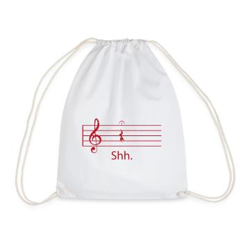 Noten Gitarre Musik Geschenk - Turnbeutel - Weiß - Vorne
