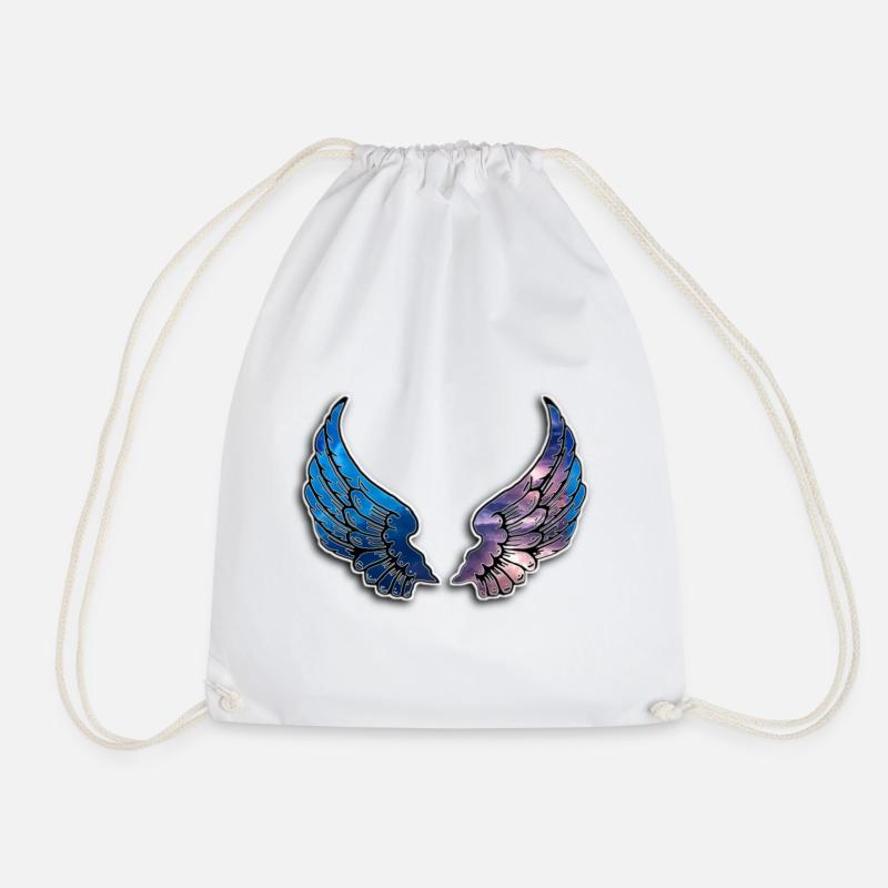 Galaxy wings design - Drawstring Bag - white