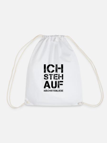 ICH STEH AUF Nächstenliebe - Turnbeutel - Weiß