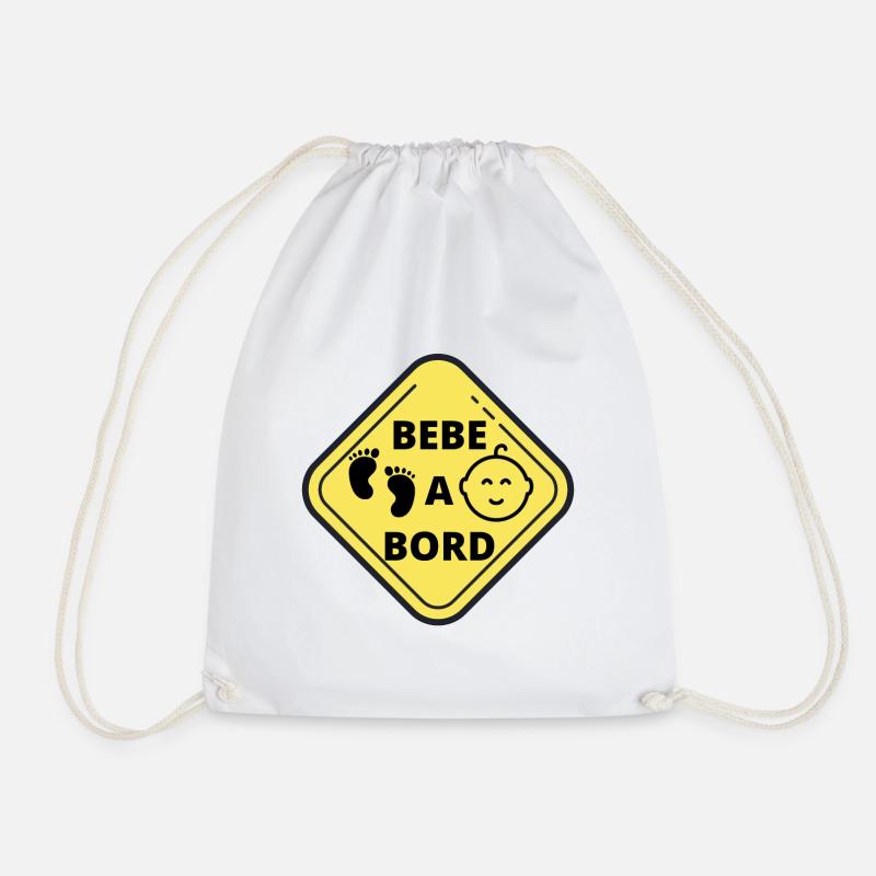 Baby on Board - Drawstring Bag - white