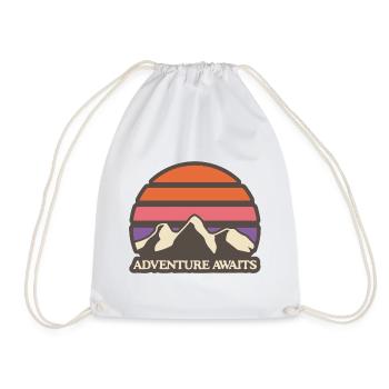 Mountains in retro sunset - Drawstring Bag - white - Front