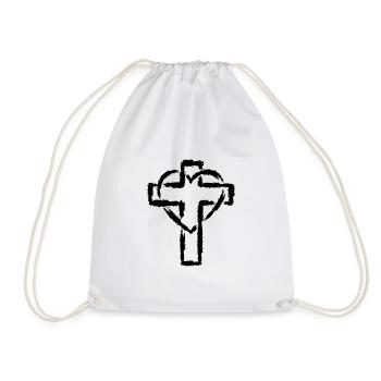 Kreuz Symbol Christentum Herz Liebe - Turnbeutel - Weiß - Vorne
