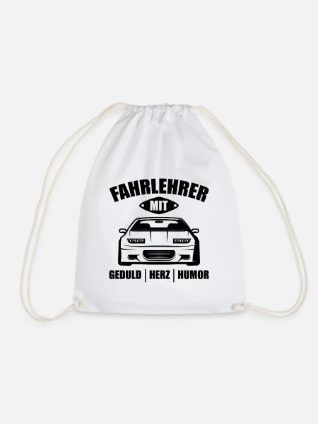 Fahrlehrer mit gedult herz humor Beruf Geschenk - Turnbeutel - Weiß