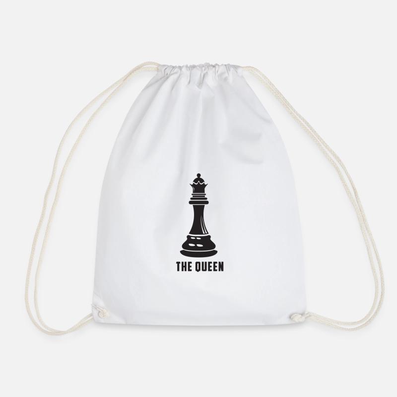 Chess Lover- The Queen (white) - Drawstring Bag - white