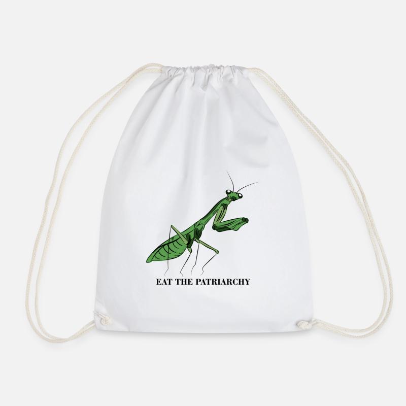Patriarchy Feminist Feminism Gift - Drawstring Bag - white