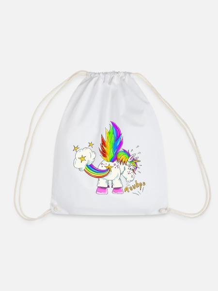 Upsi ein Pupsi Einhorn - Turnbeutel - Weiß