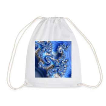 Fractal #X38 - Drawstring Bag - white - Front