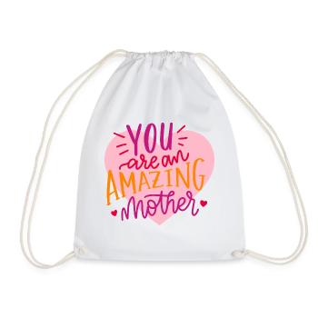 Mom baby mother love mommy mom mothers day gift - Drawstring Bag - white - Front