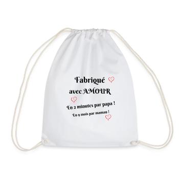 Fabriqué avec amour en 2 minutes par papa Cadeau - Sac de sport léger - blanc - Devant