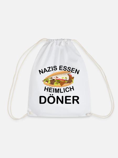 nazis essen heimlich döner - Turnbeutel - Weiß