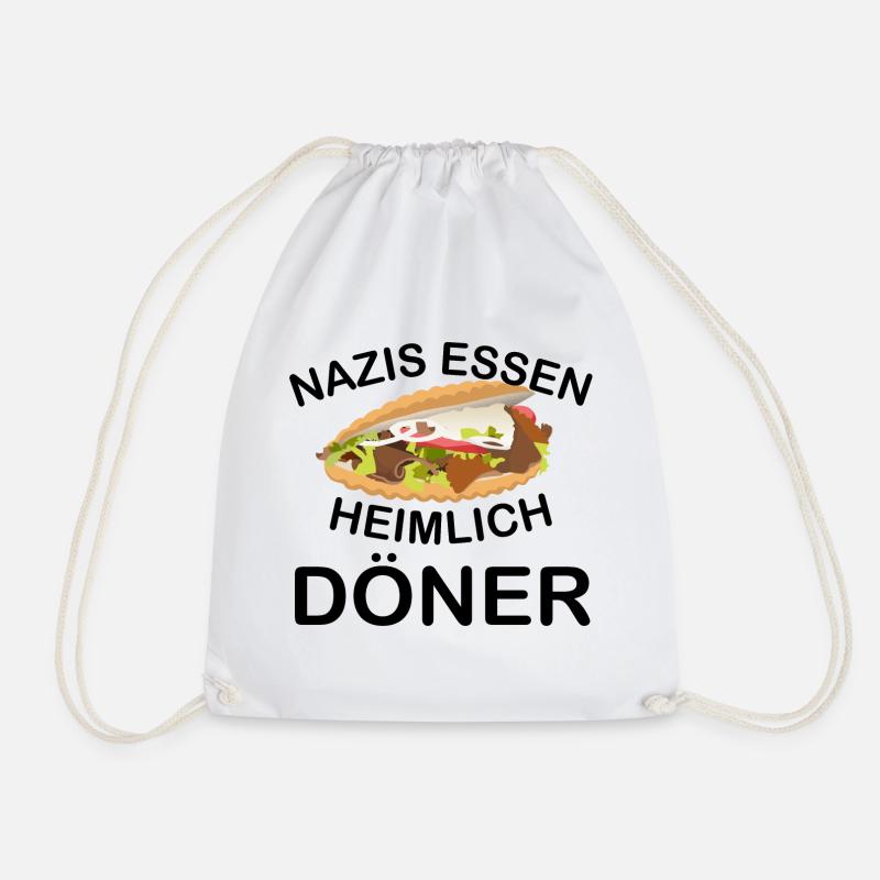 nazis essen heimlich döner - Turnbeutel - Weiß