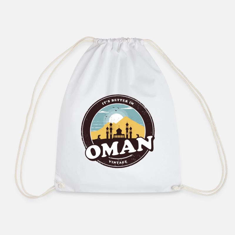 Oman Vintage Moschee Design - Turnbeutel - Weiß