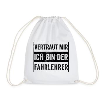 Fahrlehrer Fahrschullehrer Führerschein Geschenk - Turnbeutel - Weiß - Vorne