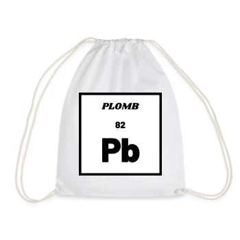 PLOMB (Pb) - Élément chimique n° 82 - Sac de sport léger - blanc - Devant