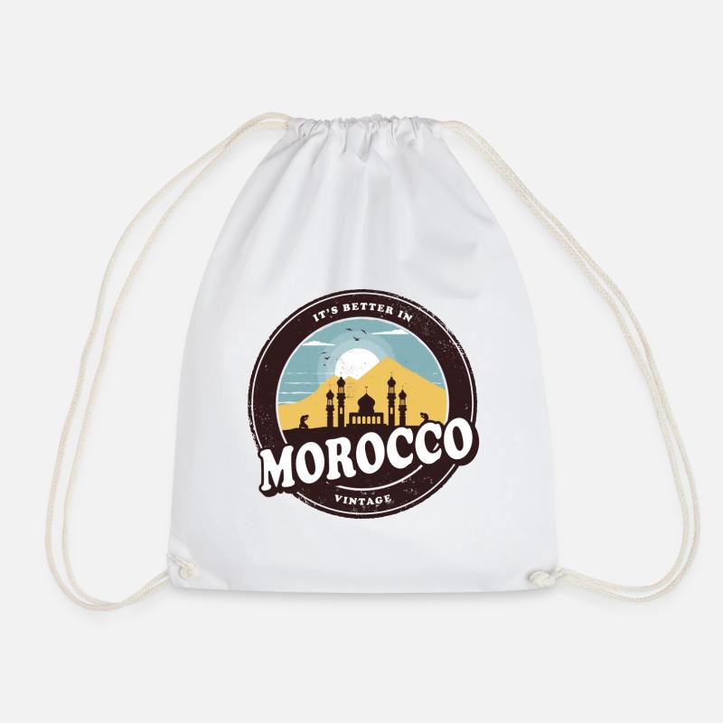Marokko Vintage Moschee Design - Turnbeutel - Weiß