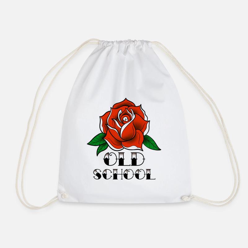 Rose old school - Turnbeutel - Weiß