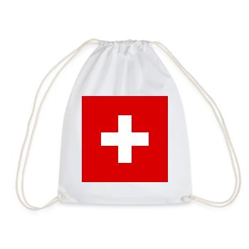 Drapeau suisse - Cadeau de fierté suisse - Sac de sport léger - blanc - Devant