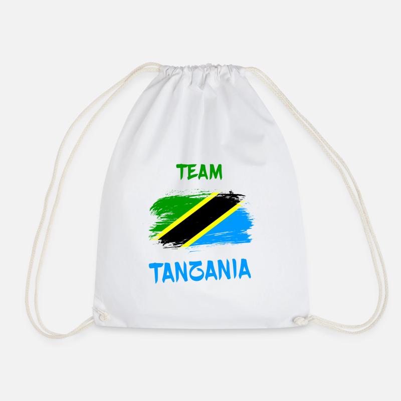 Team Tansania Flaggen Design - Turnbeutel - Weiß