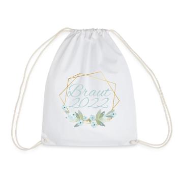 Blue Eucalyptus Boho - Bride 2022 - Drawstring Bag - white - Front
