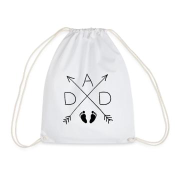Dad Dad Dad Baby Feet - Drawstring Bag - white - Front