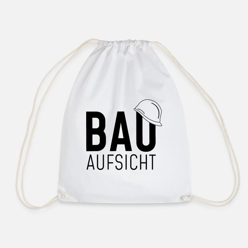 Bauaufsicht mit Helm - Turnbeutel - Weiß