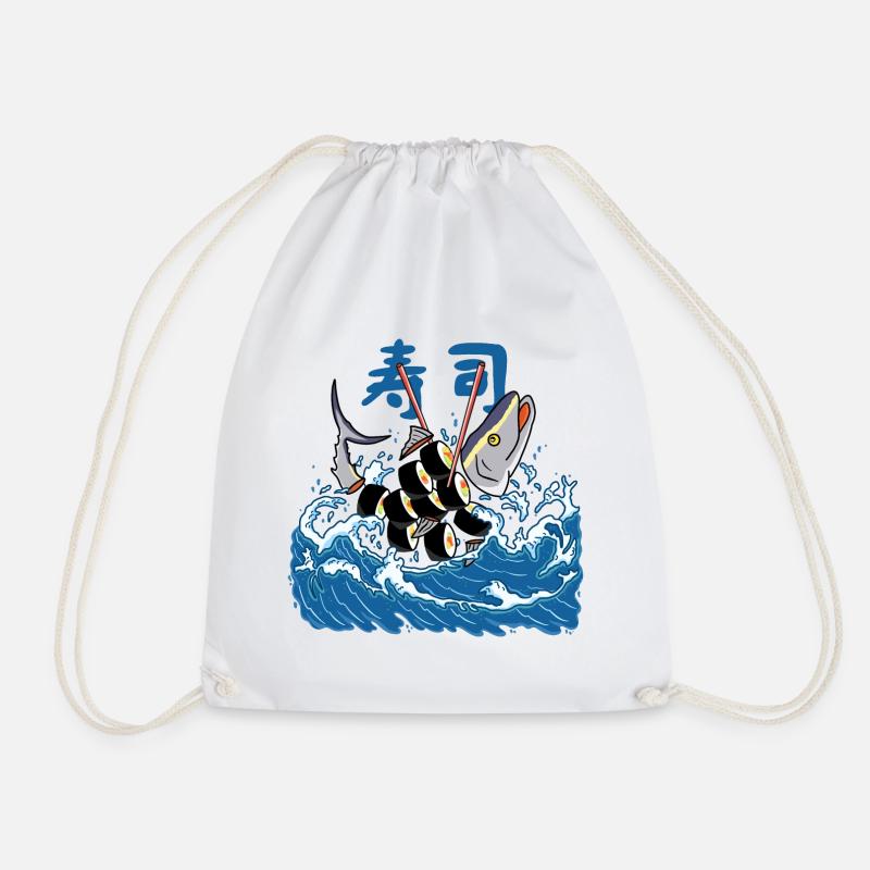 Thunfisch Sushi in der Welle - Turnbeutel - Weiß