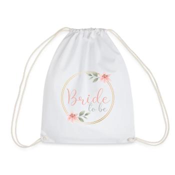 Pink Eucalyptus - Bride to be - Drawstring Bag - white - Front