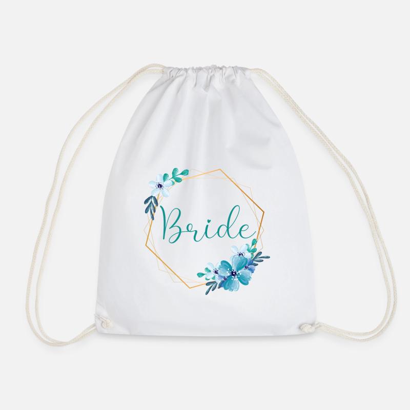 Blue Flowers - Bride - 13 - Turnbeutel - Weiß
