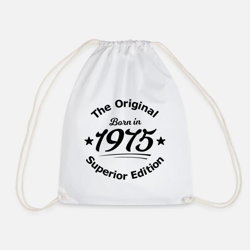Born in 1975 - Drawstring Bag - white
