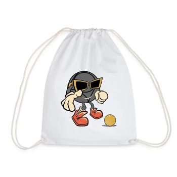 Boulekugel Sonnenbrille Petanque Outfit für Bouler - Turnbeutel - Weiß - Vorne