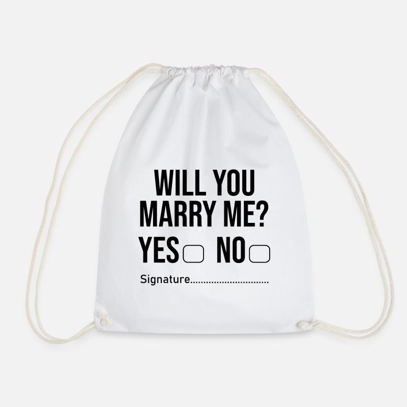 Will you Marry Me? - Drawstring Bag - white