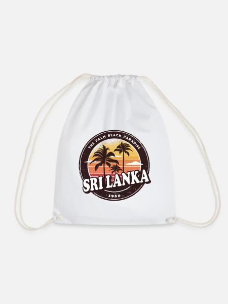 Sri Lanka Vintage Beach Design / Geschenkidee - Turnbeutel - Weiß