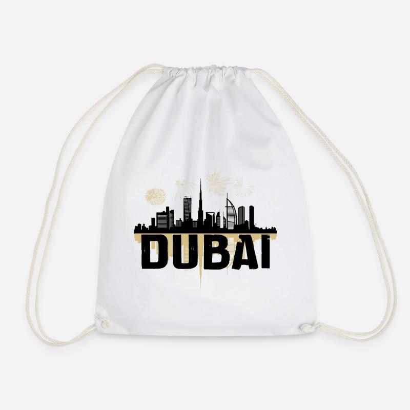 Feuerwerk Dubai Skyline Khalifa - Turnbeutel - Weiß