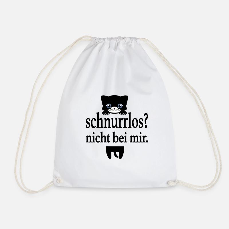 Schnurrlos?nicht mit mir. - Turnbeutel - Weiß